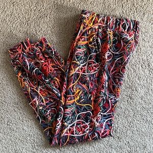 Romey Loves Lulu Rubber Band Print Joggers Youth Unisex Sz 12
